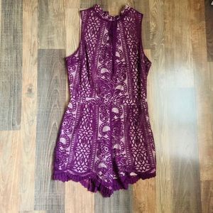 Lace Purple Romper